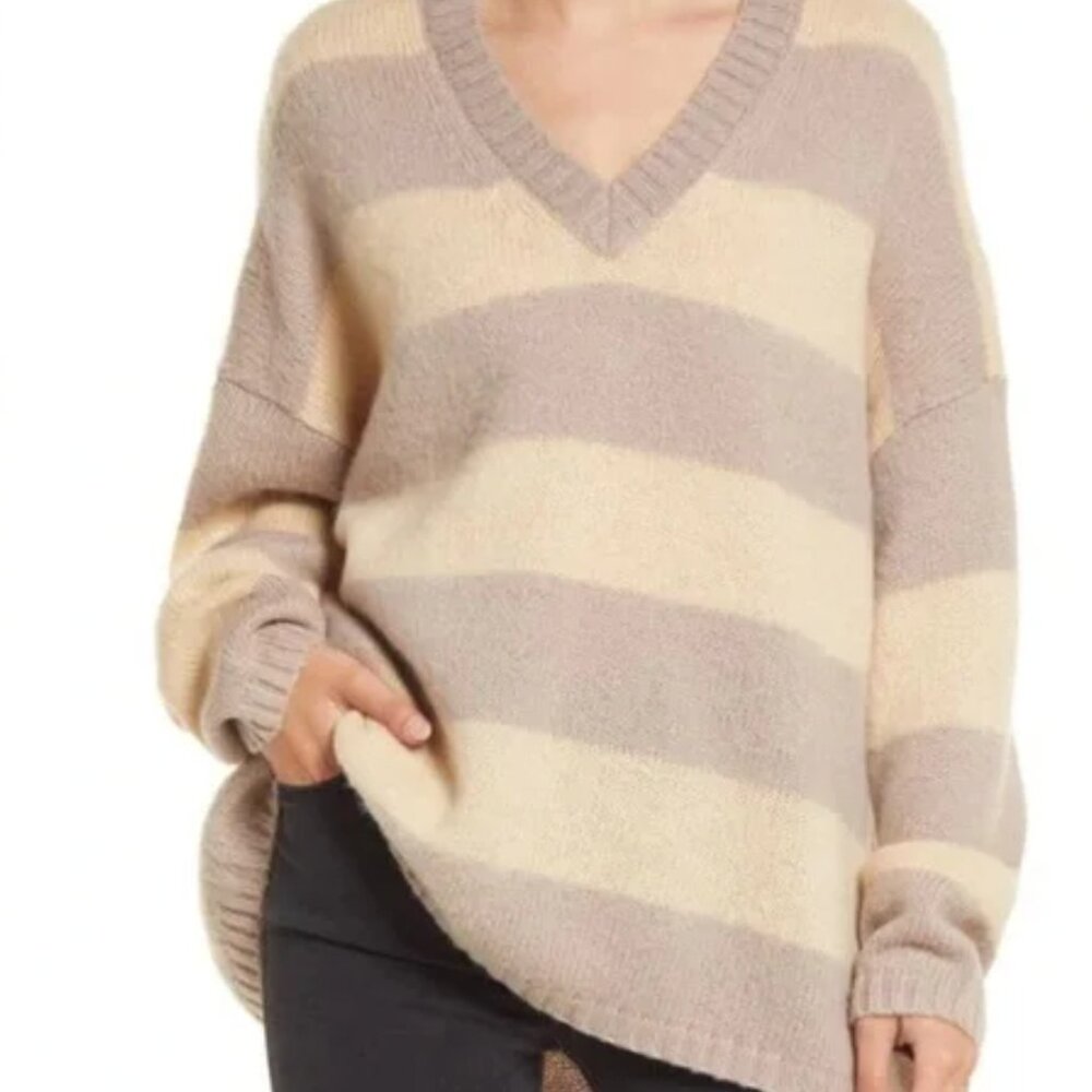 ALL SAINTS Women's Lou V-Neck Sweater in Blossom/ Blush Pink